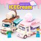 Children's cute fun toy car ice cream ice cream burger dining car bus music Huili alloy car model