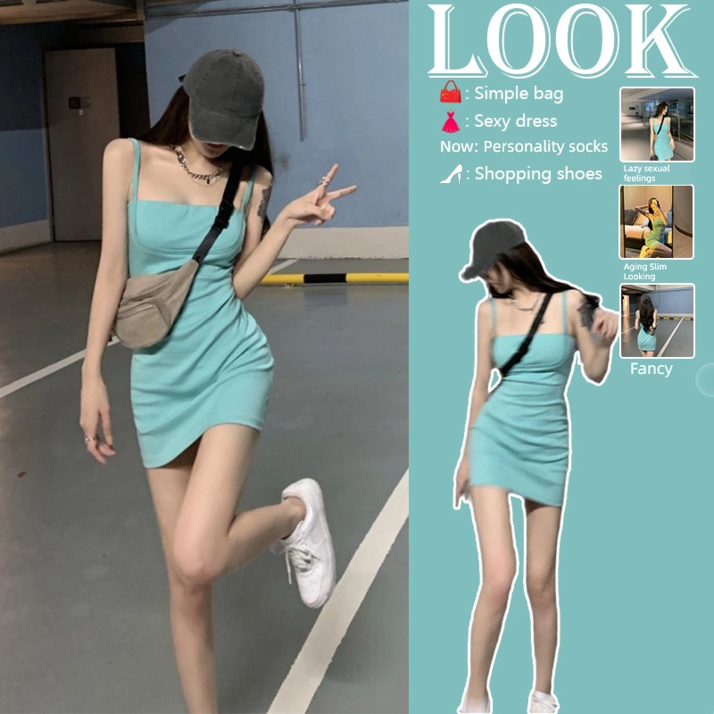 senior Self-cultivation Buttocks Plate type hottie camisole Dress