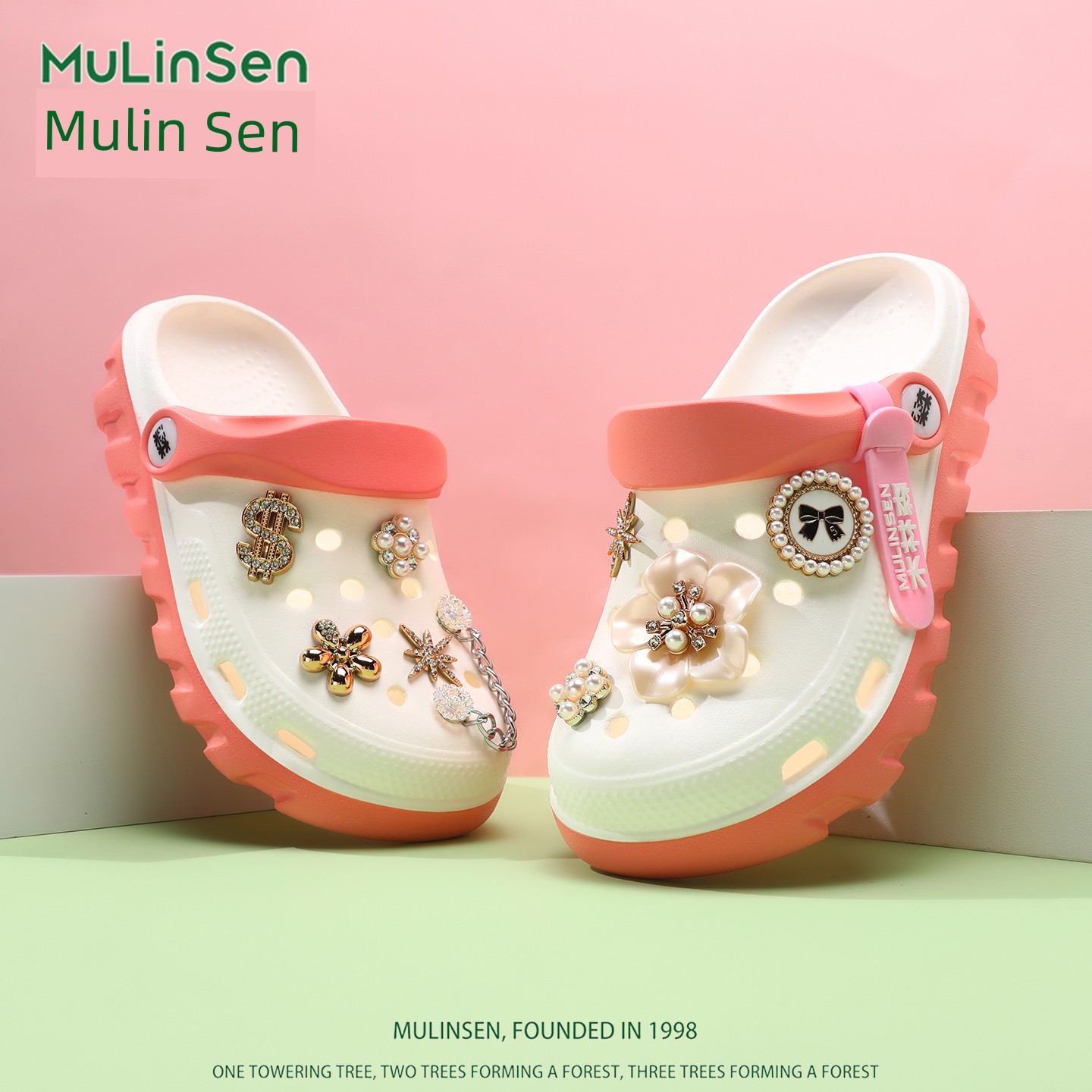 Mlskms-Vautid Girl Hole Shoes New Arrival Outdoor Non-Slip Kids Slippers Cherry Blossom Sandals Baby Girl Beach Shoes — 5
