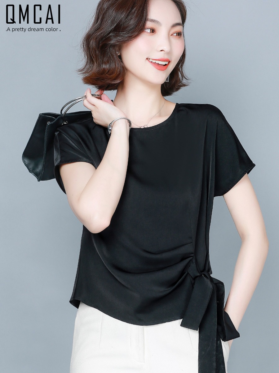 Short sleeve T-shirt easy match Wide leg pants jacket Chiffon shirt