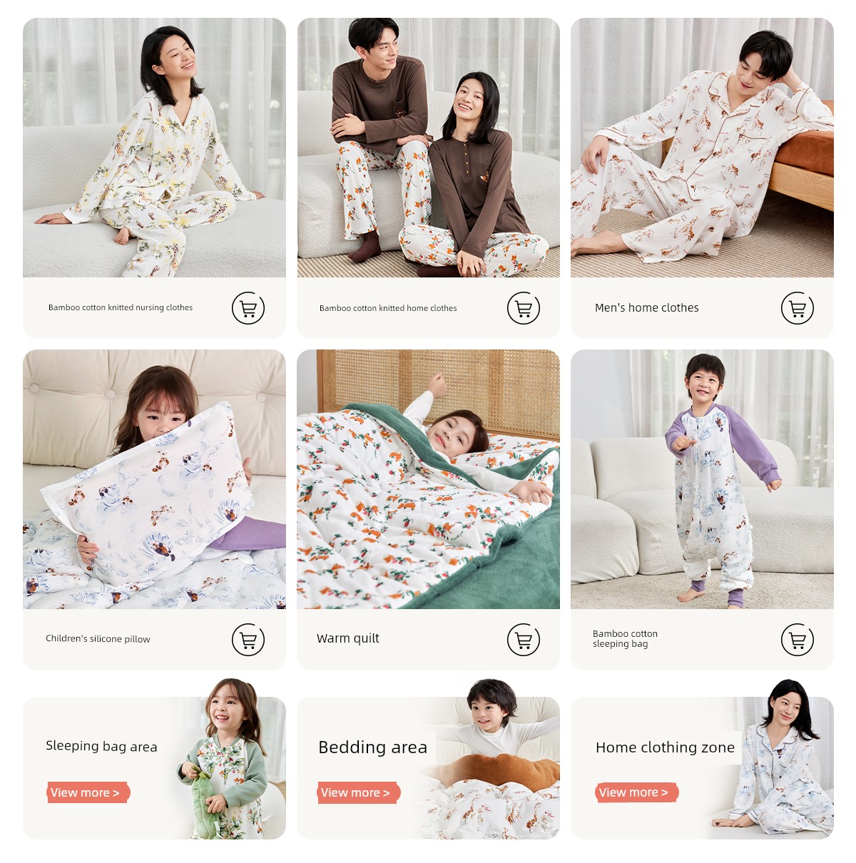 Cutelife Women's Bamboo Cotton Pajamas Suit Confinement Clothing — 1