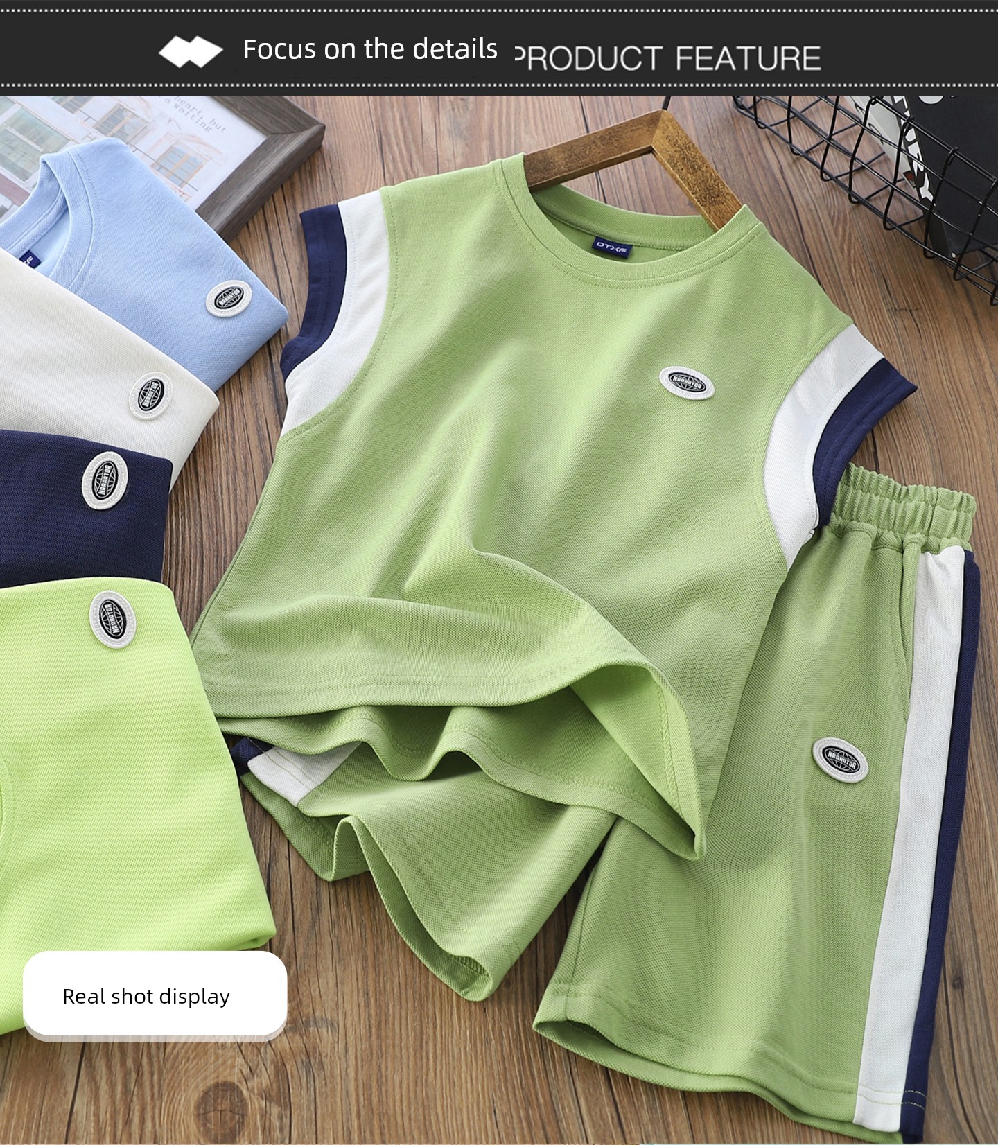 Boys' Summer Outfit, Thin and Cool, 2026 Children's Casual Vest and Shorts Sports Two-Piece Set for Older Boys — 11