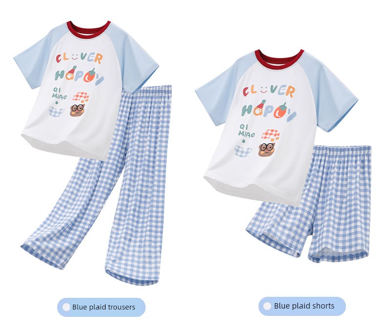 "Strong Recommend" Kids Modal Pajamas Suit Boys' Home Wear Parent-Child Pajamas Baby Gingham Western Style — 29