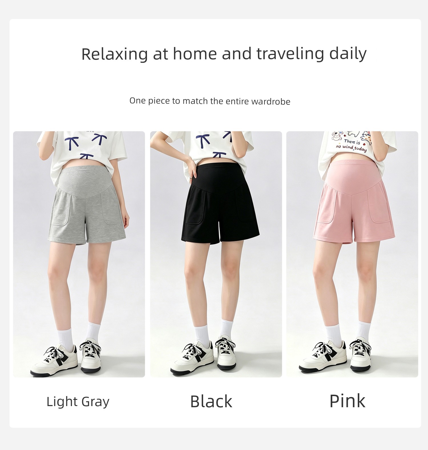 Jq Jingqi Maternity Shorts for Summer 2026 New Thin Style Five-Point Pants, Non-Tightening on the Belly during Pregnancy, Maternity Wear — 10