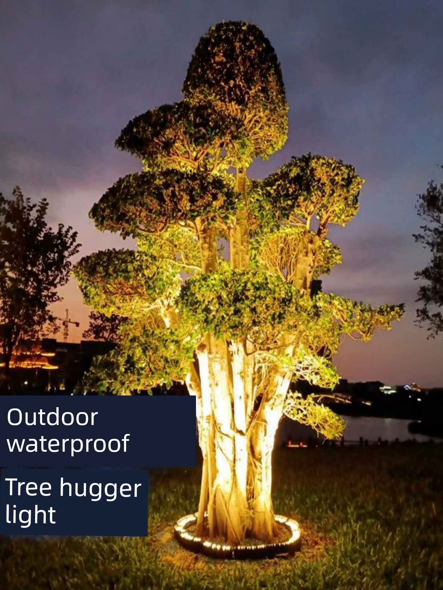Solar Tree Lights Led Tree-Hugging Lights Tree Lighting Lights Outdoor Waterproof Landscape Tree Lights Colorful Ground-Inserted Garden Lights