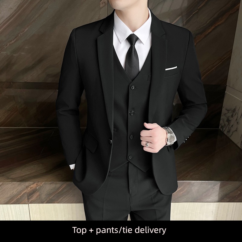 Self-cultivation Solid color occupation business affairs groom man 's suit suit