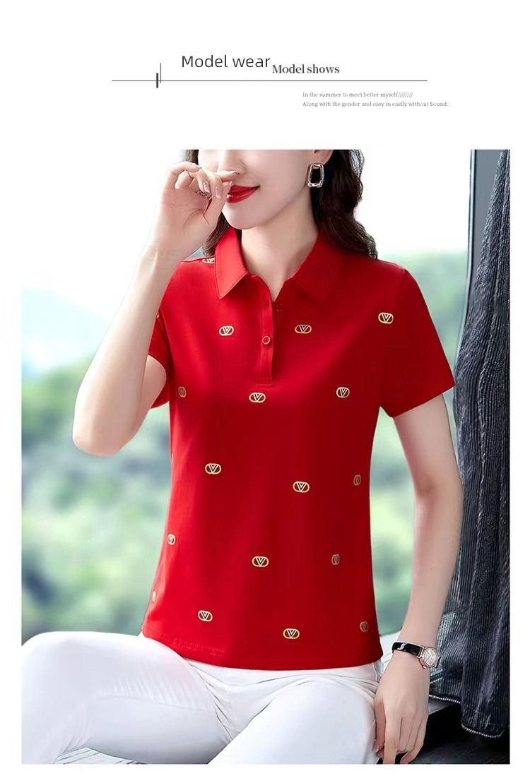 Short sleeve T-shirt ma'am middle age leisure time jacket Polo shirt