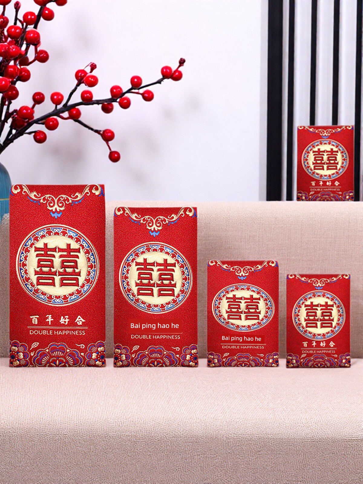 Red Envelopes for Weddings, Available in Large, Medium, and Small Sizes, Suitable for Newlyweds and Engagements, Universal for New Year Celebrations, Mini Red Envelopes Made of Matte Hard Paper