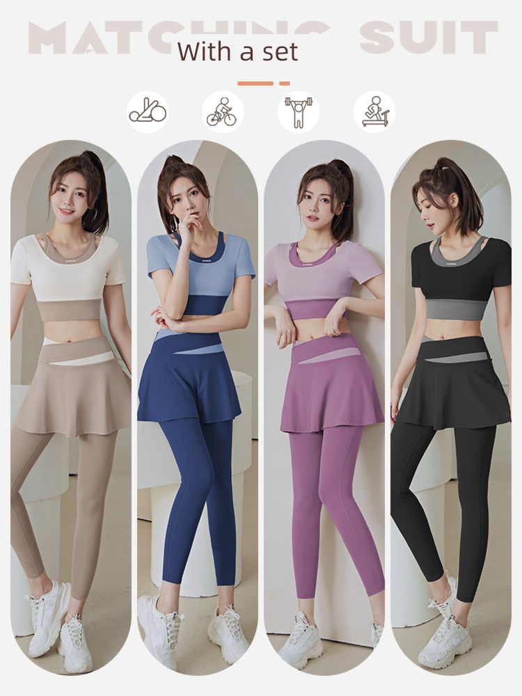 female motion Morning running train Bodybuilding Short sleeve Yoga clothes