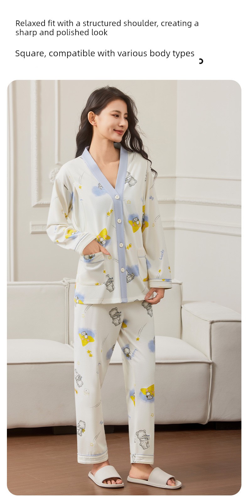 Postpartum Clothing Spring and Autumn Maternity Home Wear Set Plus Size Nursing Pajamas for Pregnant Women Summer — 7