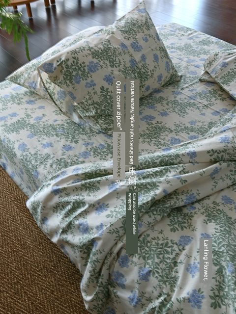 Cute pure cotton quilt cover single piece single 1.5 double 2 meters quilt cover full cotton sheets and bed cover student dormitory set