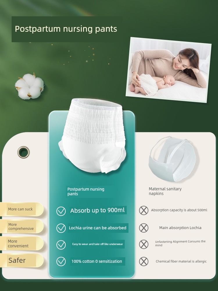 All-cotton era light skin care maternal pajamas postpartum confinement care menstruation leak-proof sleeping pull-up pants