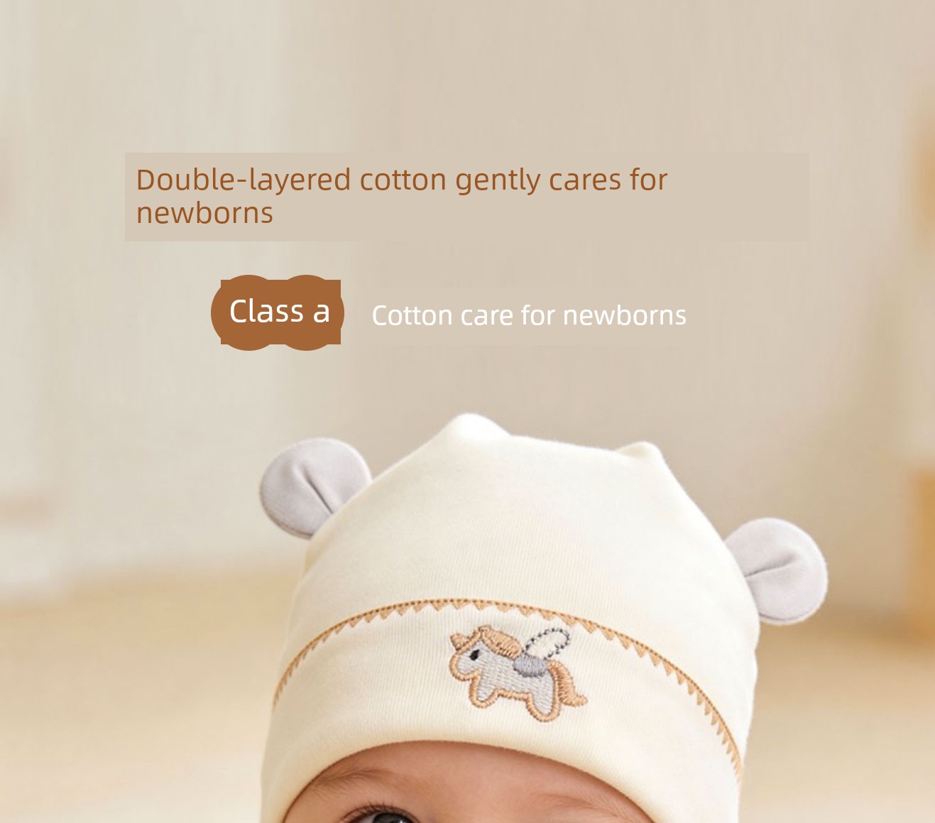 Pregnant and Newborn Baby Hat 0-12 Months, Newborn Baby Protective Cap, Double-Layered, Spring, Summer, Autumn, Winter, Pure Cotton, Class a — 1