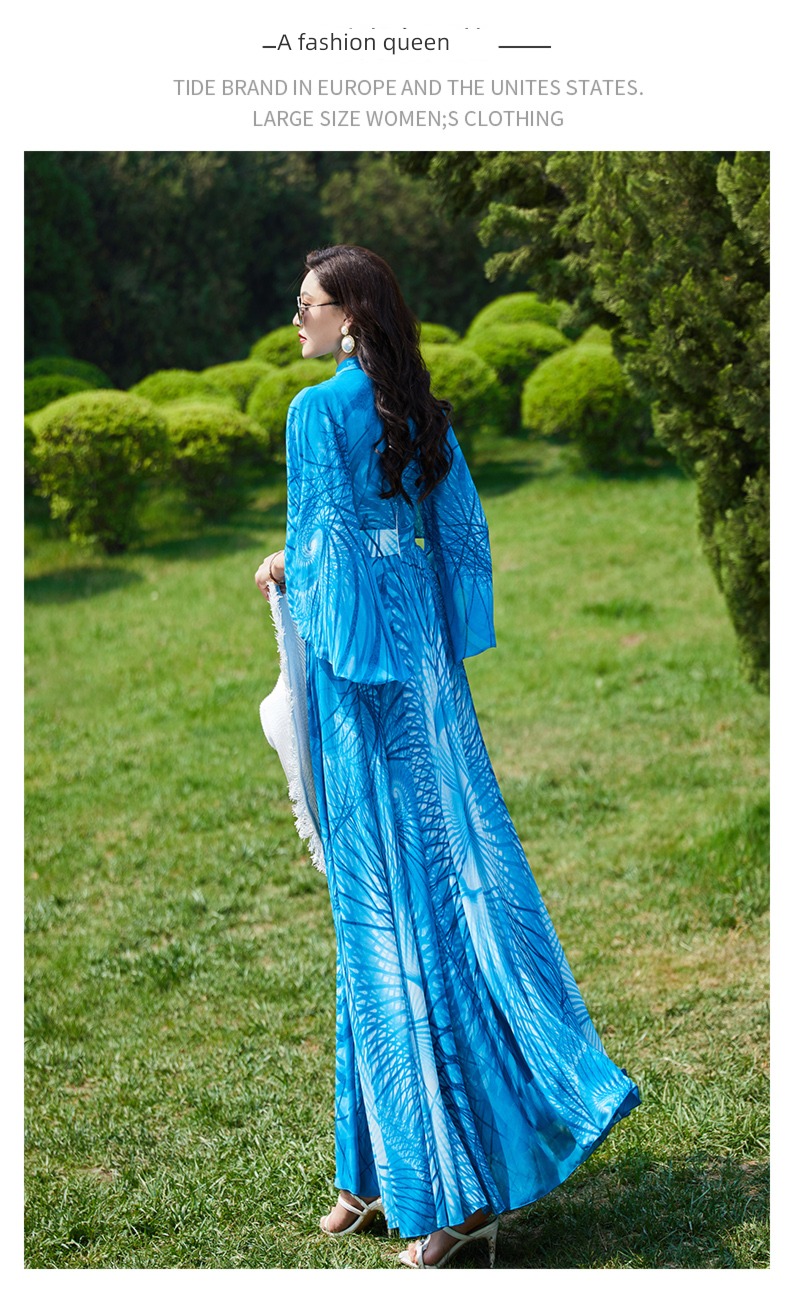 large pagoda sleeve summer Self-cultivation High waist Long skirts cloak