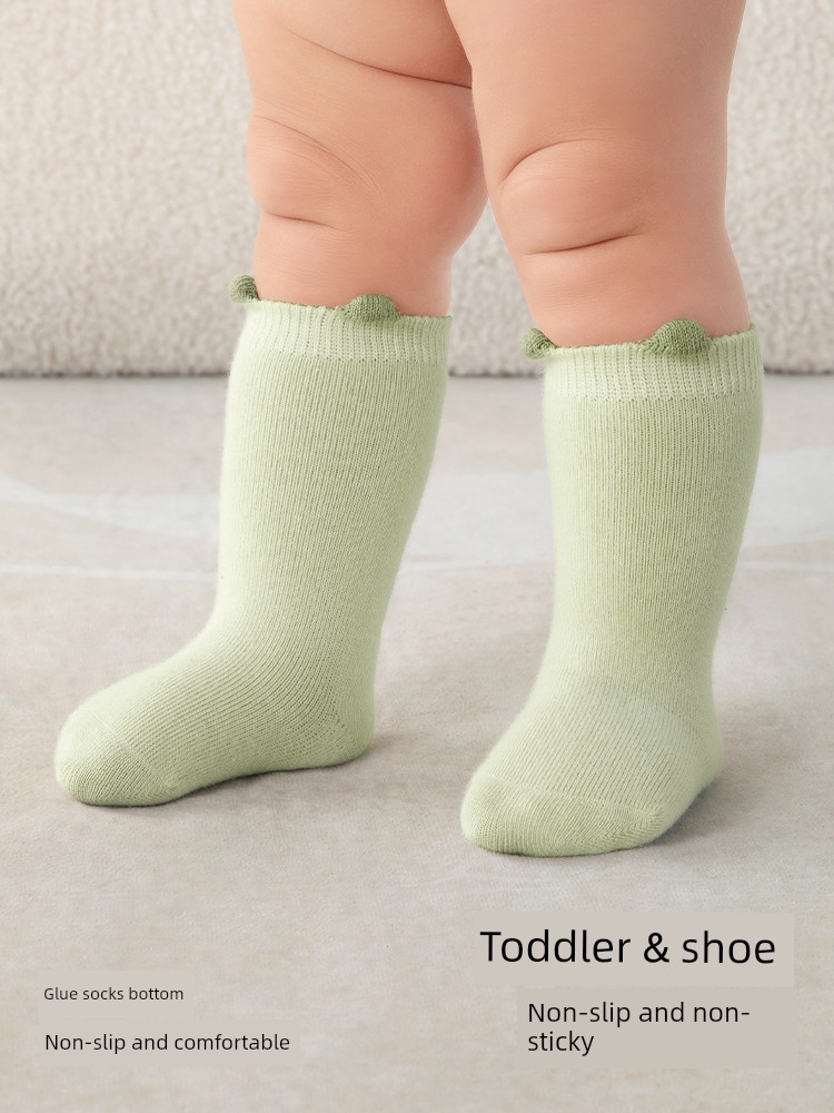 Beitais Non-Slip Socks Baby Socks Autumn Cotton Socks Baby Floor Socks Indoor Walking Socks Infant Mid-Calf Socks S
