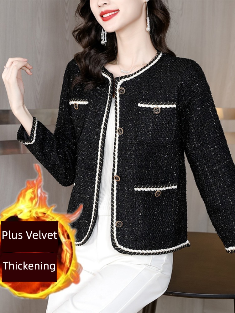 Little fragrance Woollen cloth loose coat female have cash less than that is registered in the accounts 2022 Autumn and winter fashion Foreign style little chap thickening Tweed suit Jacket