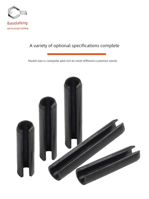 Iron black elastic pin opening pin spring pin hollow pin cylindrical pin iron black positioning pin pin shaft M5M6M8-M16