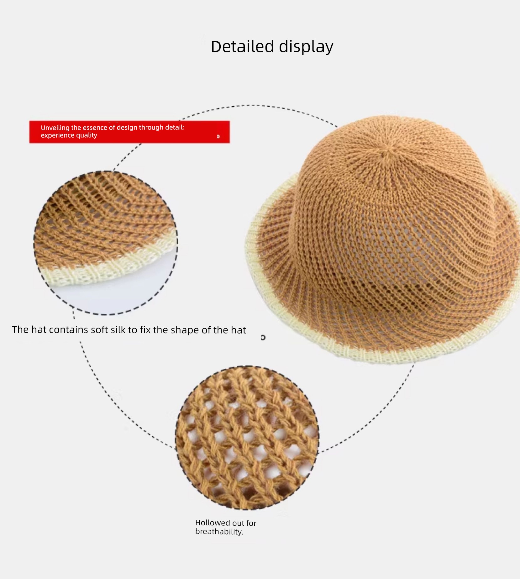 Children's Small Mesh Cut-out Breathable Sun Protection Hat — 3