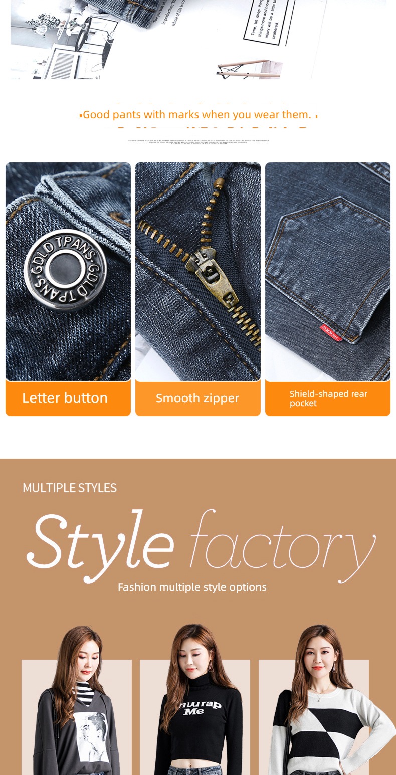 thickening 2022 winter High waist keep warm Jeans