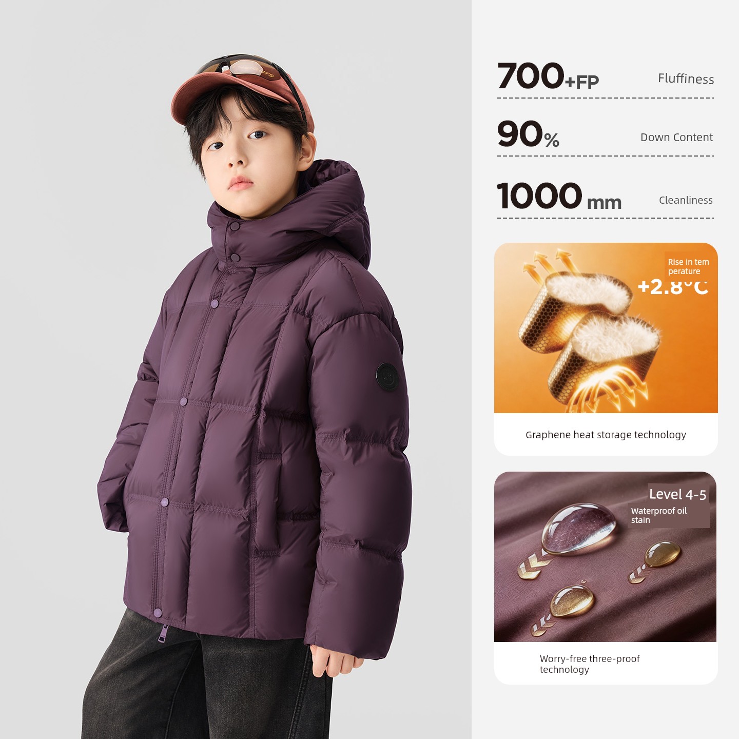 Zuoxi Children's Clothing Boys' down Jacket Winter Warm 2026 New Model Kids' Triple-Protection Thermal Storage Puffer Jacket for Older Children — 7
