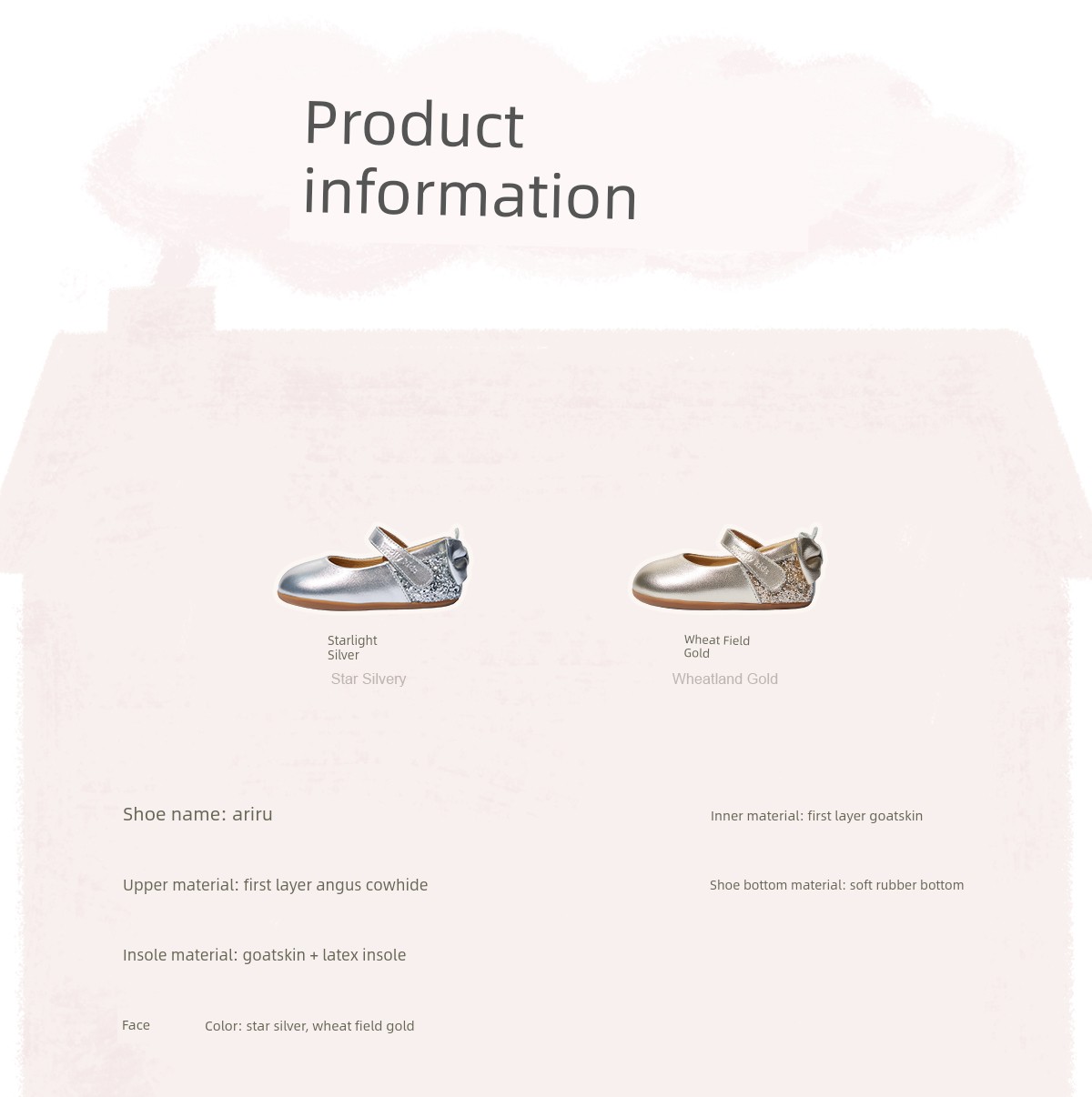 Woollykids Australian Genuine Leather Toddler Shoes for Girls, Princess Arya Non-Slip Leather Shoes for Girls — 7