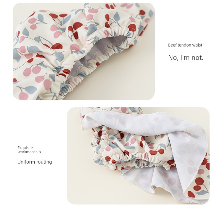 3 Years Old Separates Long Sleeves Internet Celebrity Sweet Kids Swimsuit — 19