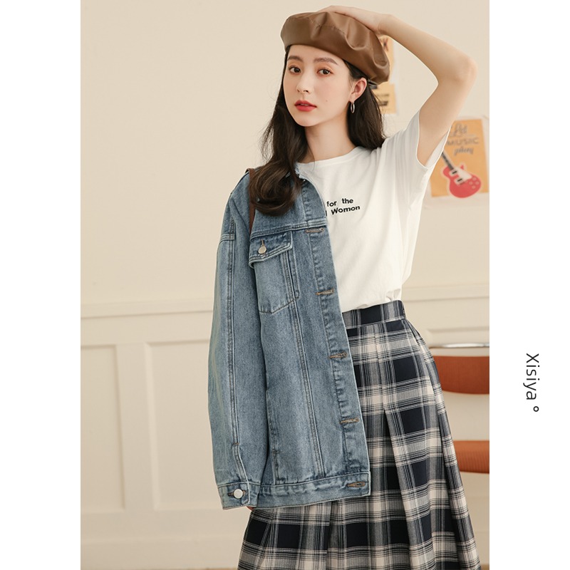 2022ins spring and autumn BF wind schoolgirl Jeans