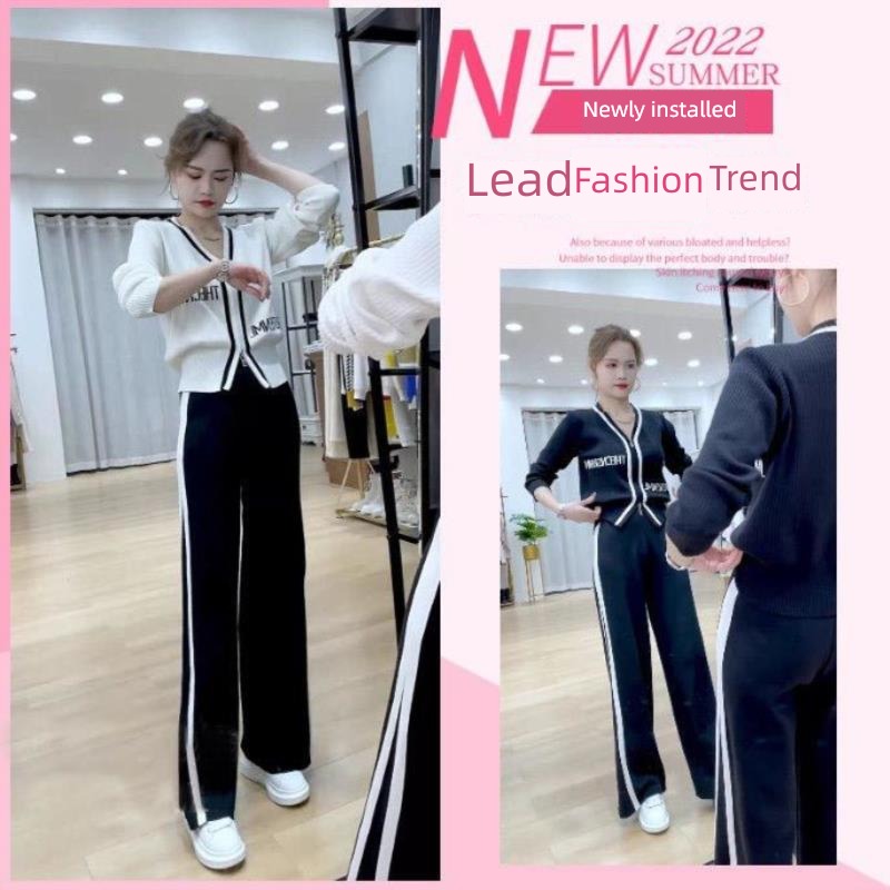 Internet celebrity ma'am Age reduction Show thin Casual and versatile Two piece set