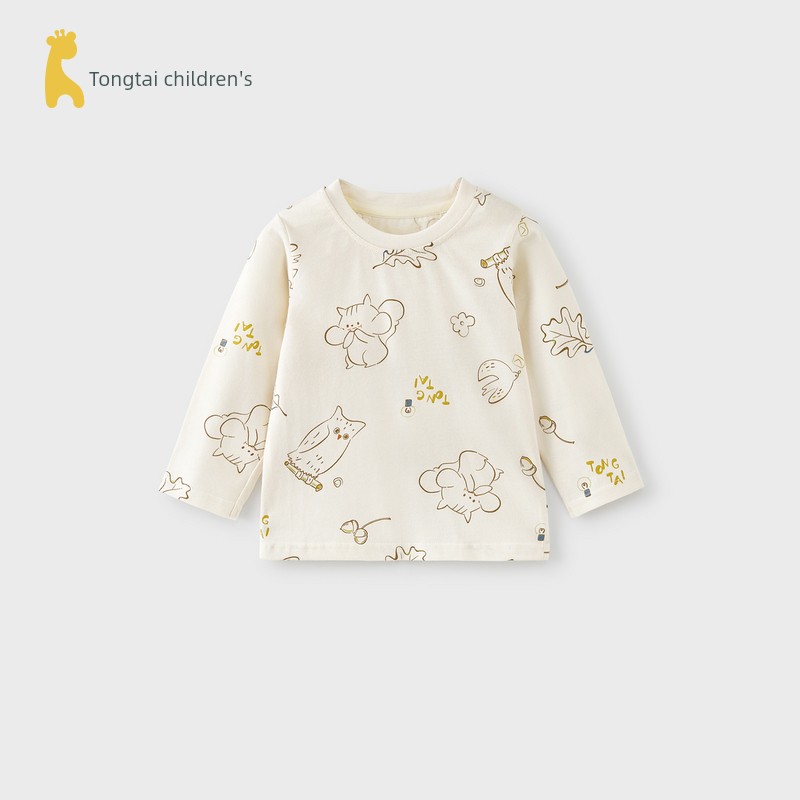 Tongtai Baby T-Shirt Spring & Fall Pure Cotton Kidsren's Casual Outing Long-Sleeved Tops for Boys and Girls New Style — 8