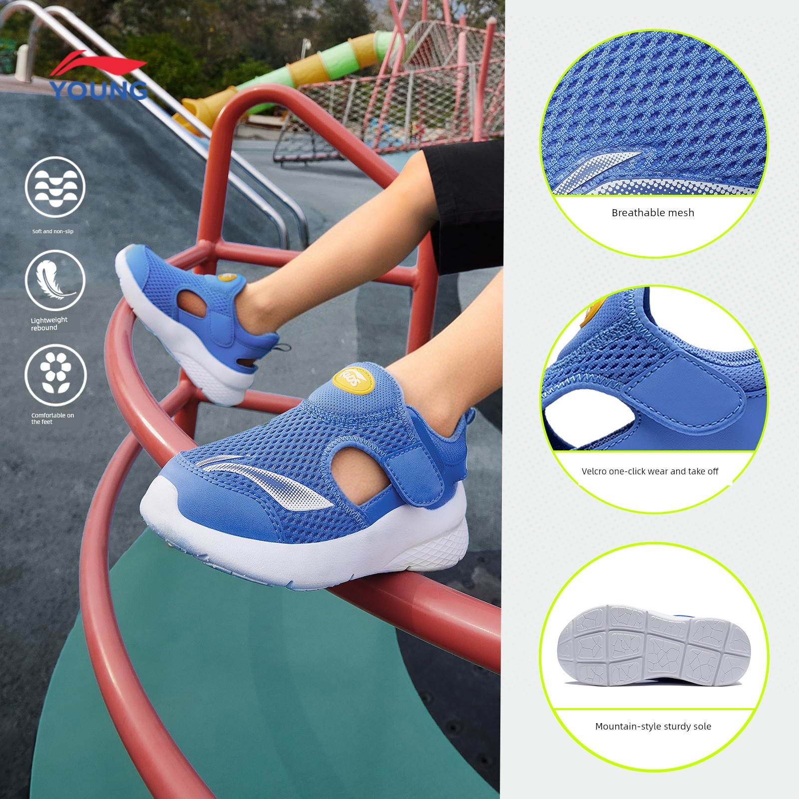 Li Ning Children's Summer Women's Mesh Breathable Sports Sandals — 4