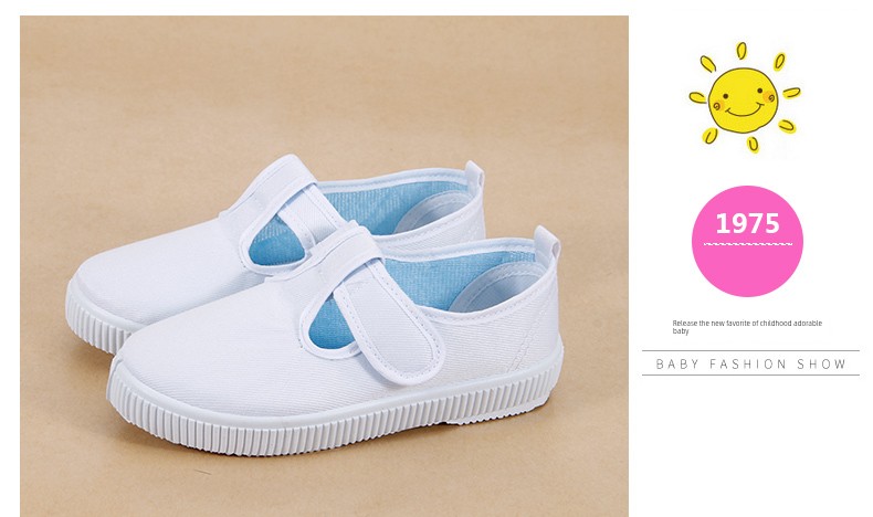 Children's White Shoes White Cloth Shoes Student Shoes Kindergarten Boys Girl Indoor White Shoes Canvas Shoes Performance Shoes — 16