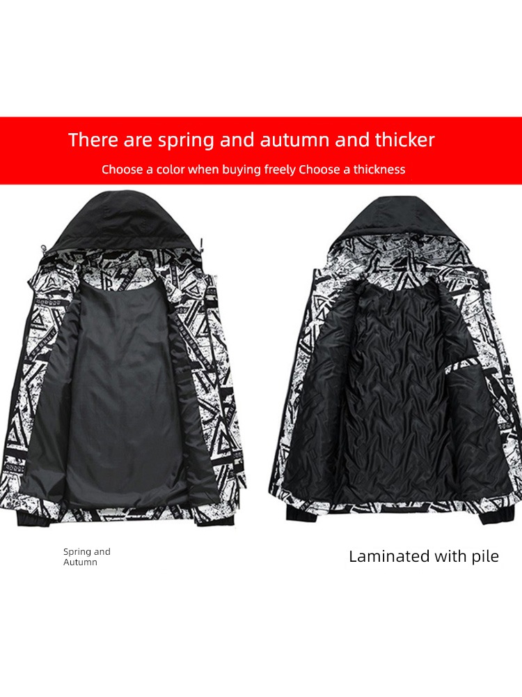 Chaopai Autumn and winter easy Fattening leisure time Hooded loose coat