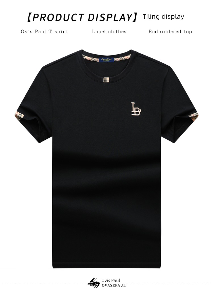 Chaopai Paul man white Embroidery Short sleeve T-shirt