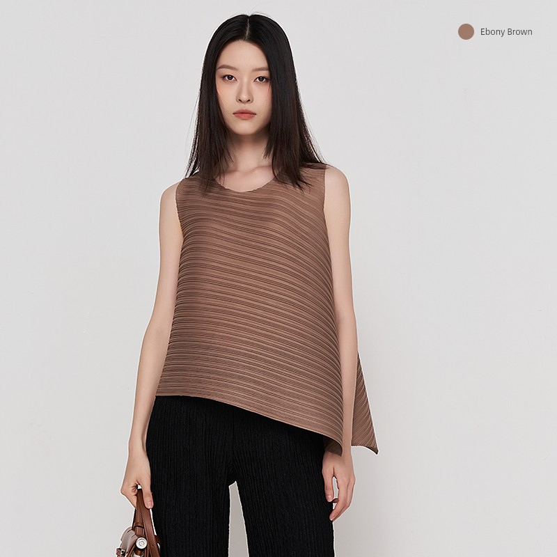 Sellynear Maternity T-Shirt Summer New Fashion Loose Sleeveless Irregular Pleated Maternity Workwear Top — 1