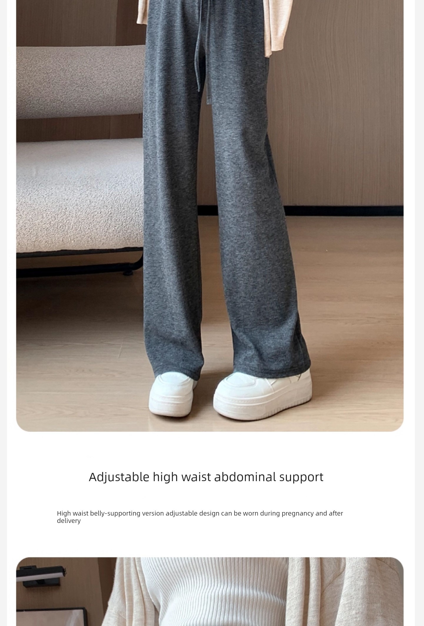 Autumn and Winter Outer Wear Thickened No Belly Support Pregnant Women's Pants — 12