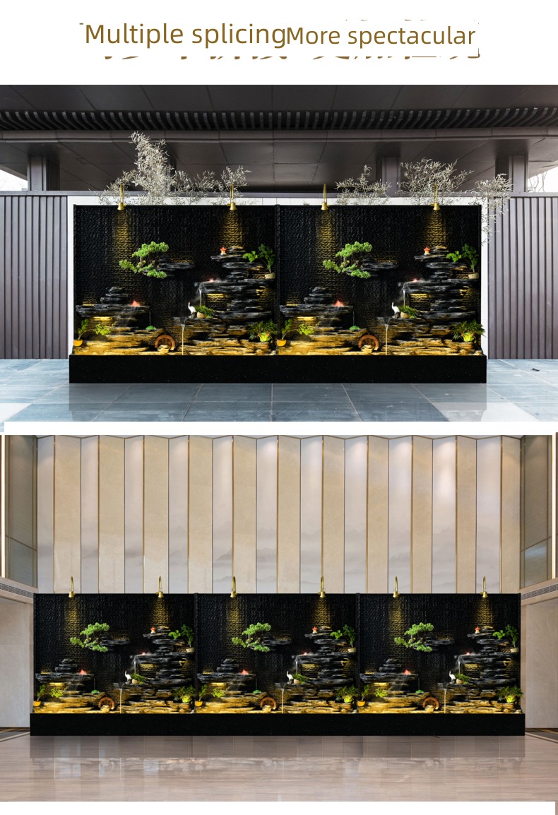 indoor Background wall partition villa Ornaments Rockery flowing water