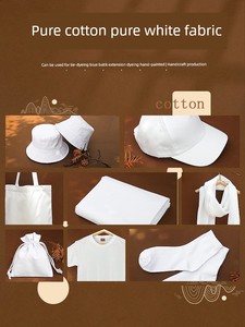 Tie Dye White Body Fabric Pure Cotton Hand Towel Handkerchief T-shirt Scarf Canvas Bag Cotton Hat Pillow Batik DIY Mater