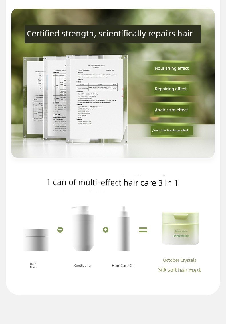 October Crystal Flower Delight Hair Mask for Pre-Pregnancy: Smooth and Silky, Improves Frizz, Hair Care, Moisturizing, Nourishing, Anti-Hair Breakage — 8
