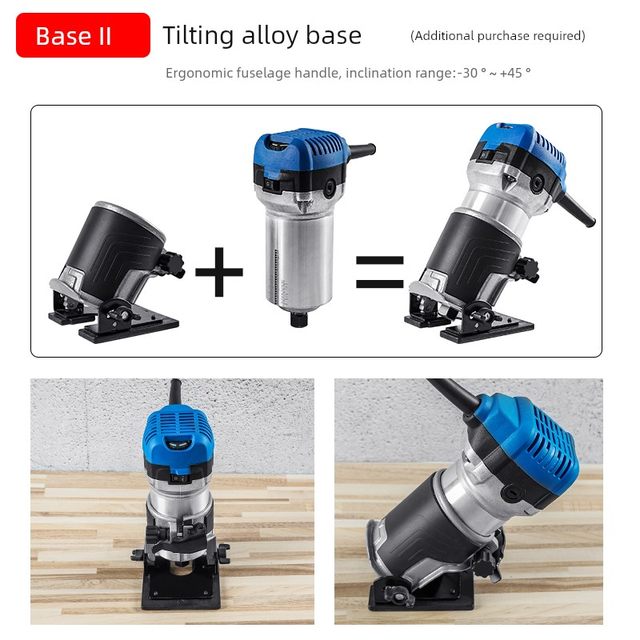 Electric edge trimming machine slotting machine woodworking tool multi-function gong machine engraving complete wood milling base