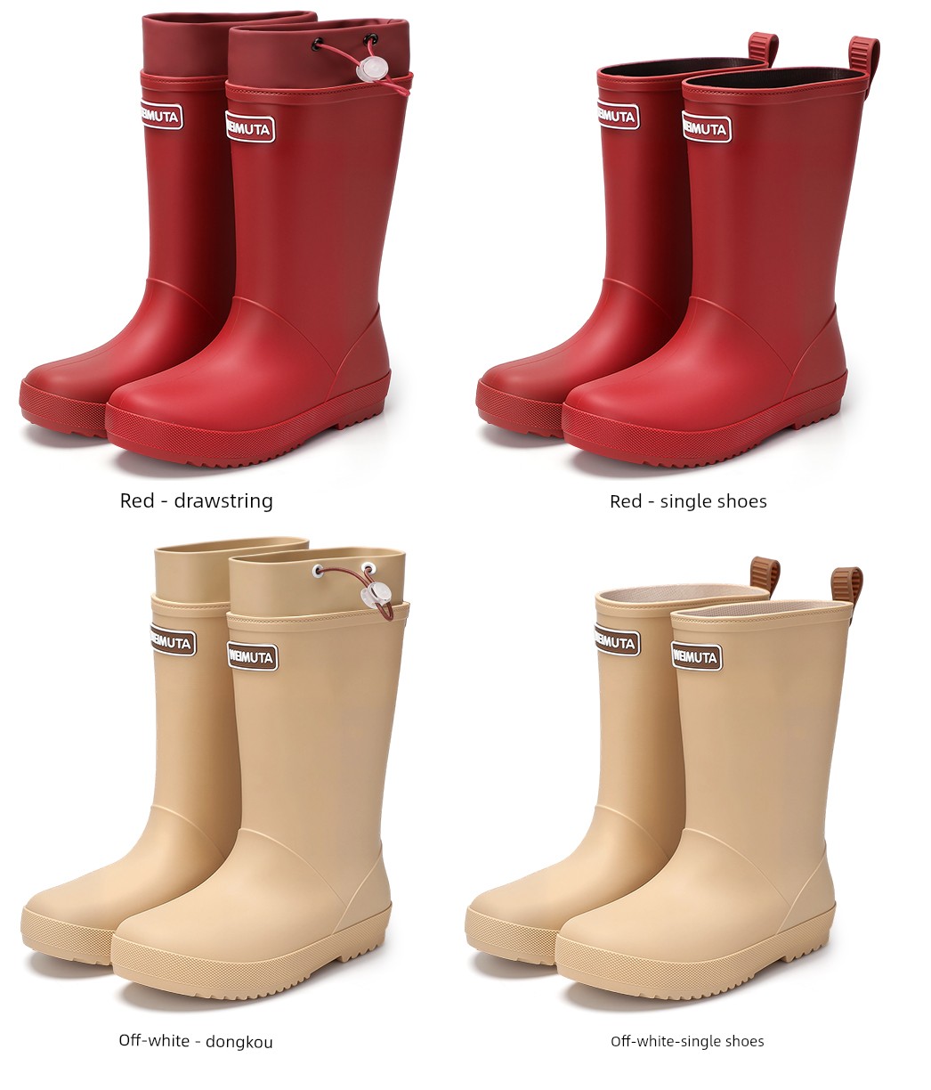 Children's Family Outdoor Rain Boots, Unisex Waterproof Ankle Boots with Anti-Slip Soles, Casual Hiking Water Boots, Rubber Shoes — 8
