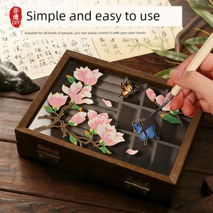 Intangible Cultural Heritage Cloisonné Enamel Painting Handmade DIY Material Kit High-End Storage Box Jewelry Box Qixi