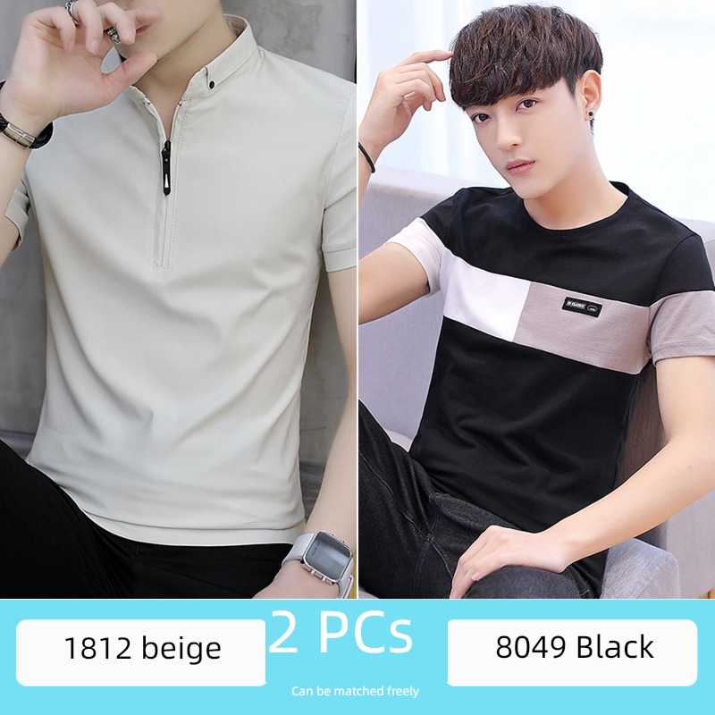 Korean version trend Half sleeve Put on your clothes man Polo shirt