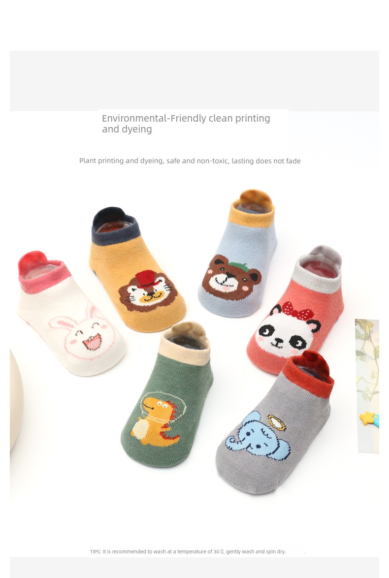 Baby Socks Spring and Autumn Pure Cotton Thin 6-December Baby Indoor Cartoon Toddler Non-Slip Socks Children's Floor Socks — 9
