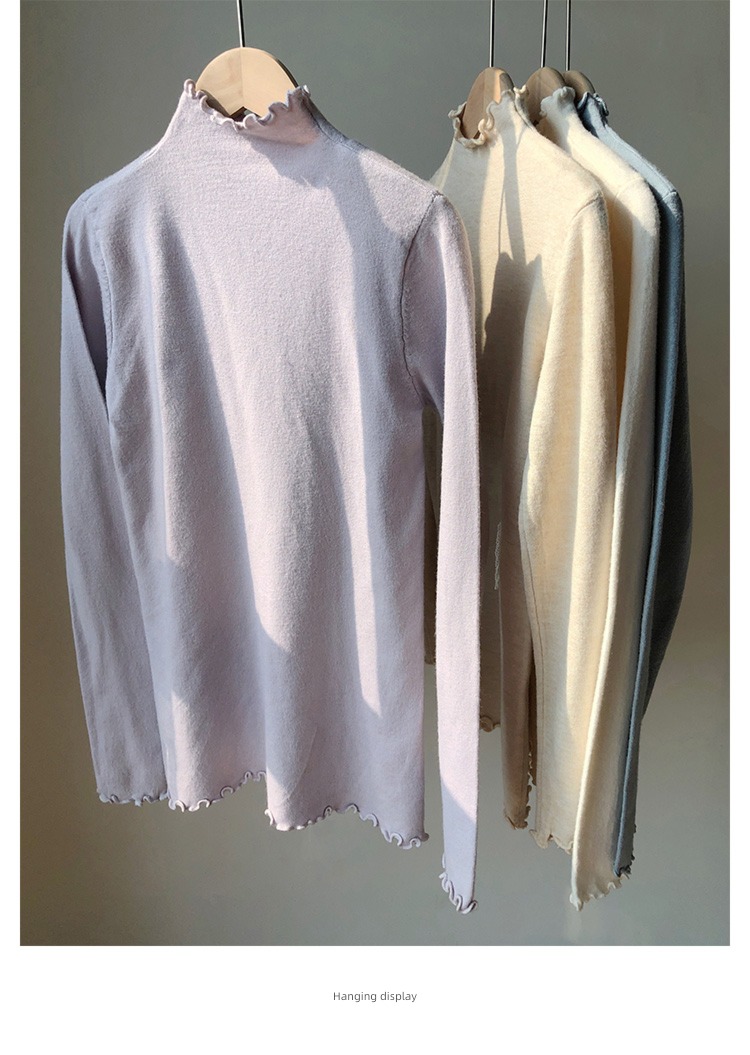 High collar spring and autumn Agaric edge Versatile Self-cultivation Condom sweater