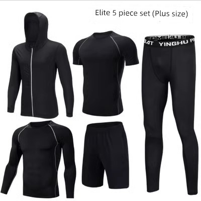 Overweight Man Quick-Drying plus Sized and Lengthened Sleeves Workout Clothes