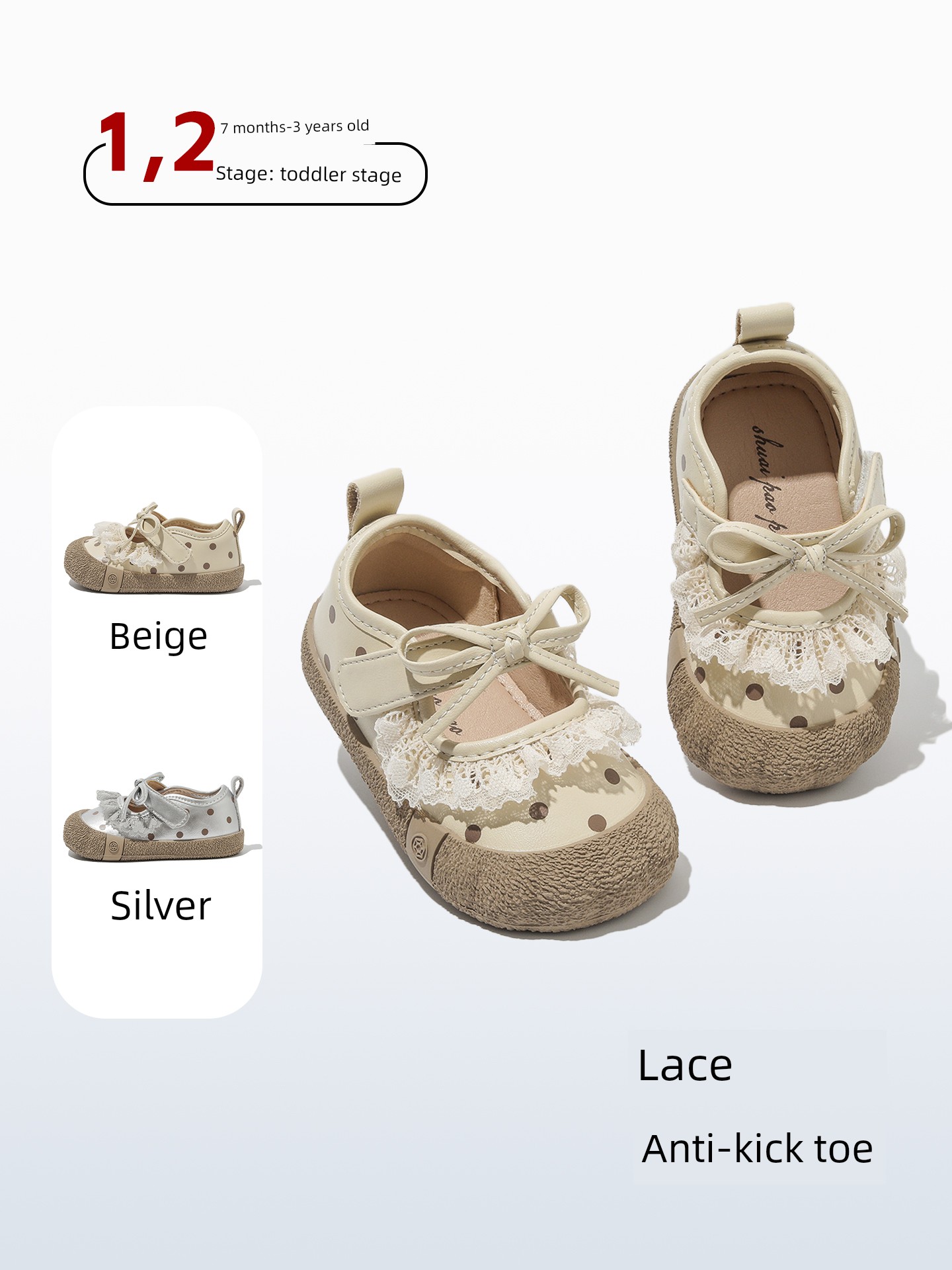 Dongzhen Monkey Girl Baby Princess Shoes Soft Sole Cute Cartoon Style Children's Shoes Lightweight Breathable Girls' Soft Sole Toddler Shoes — 2