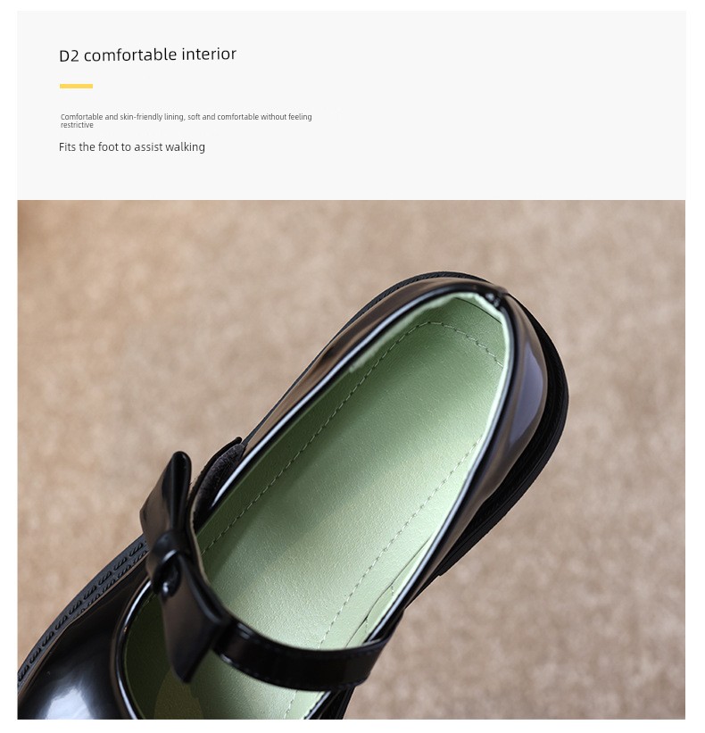 Black Leather Shoes for Girls, College Style, Suitable for Skirts, British Style, Versatile, Comfortable, Round Toe, 2026 New Model, Women's Summer Style — 6
