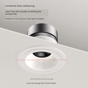 Hepin Downlight Repair Ring 75 Conversion Frame with Wrong Hole Cover to Hide Unsightly Light Holes, Enlarged Ring for S