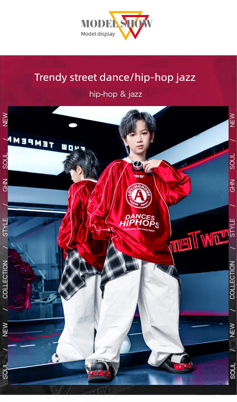 Children's Performance Clothing Hip-Hop Street Dance Children's Clothing Trendy Boys' Outfit Summer Drum Performance Outfit Girls' Clothing — 7