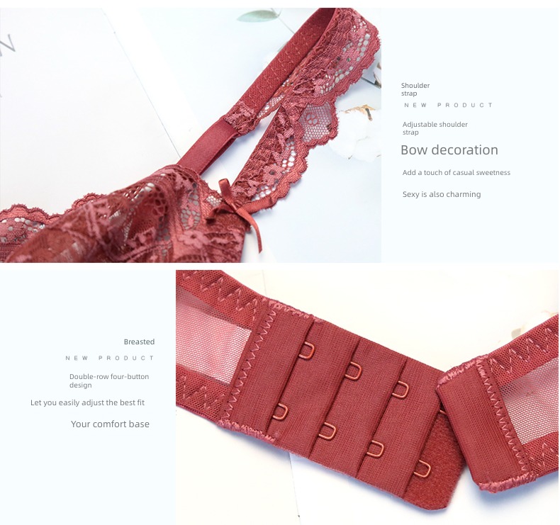 Bras sexy ultrathin paragraph Full transparency autumn Lace